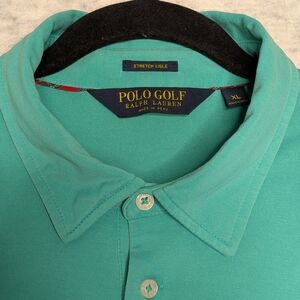 Turquoise Pima Cotton Stretch Lisle Polo Plaid Trim Sz XL Polo Golf Ralph Lauren